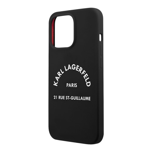 Чехол Karl Lagerfeld Liquid silicone RSG logo Hard для iPhone 13 Pro Max, черный