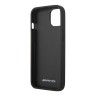 Чехол AMG PU Carbon effect Grey stripe Hard для iPhone 13, черный