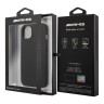 Чехол AMG PU Carbon effect Grey stripe Hard для iPhone 13, черный