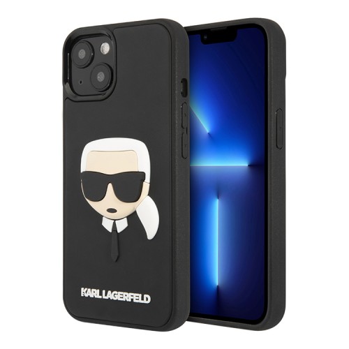 Чехол Karl Lagerfeld 3D Rubber Karl's head Hard для iPhone 13, черный