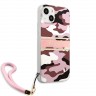 Чехол Guess CAMO Hard +Nylon hand cord для iPhone 13, розовый