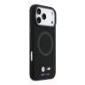 BMW для iPhone 17 Pro Max чехол M-series Liquid silicone Metal cam Double logo Hard Black (MagSafe)