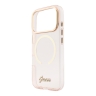 Guess для iPhone 17 Pro чехол IML Script Metal logo and Camera Hard Pink (MagSafe)