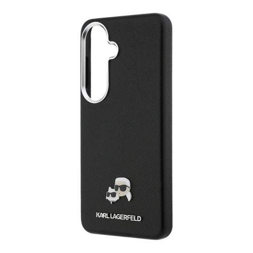Karl Lagerfeld для Galaxy S26+ чехол PU Saffiano FW Karl&Choup Heads metal &Cam Hard Black (MagSafe)