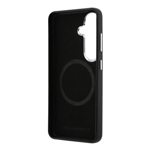 Karl Lagerfeld для Galaxy S26+ чехол PU Saffiano FW Karl&Choup Heads metal &Cam Hard Black (MagSafe)