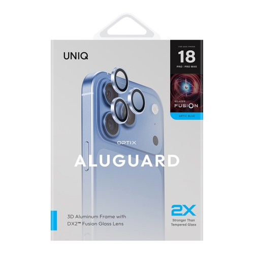 Uniq стекло для iPhone 18 Pro/18 Pro Max OPTIX Camera Lens AluGuard Arctic Blue