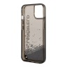 Чехол Lagerfeld Liquid glitter Elongated logo Hard Translucent для iPhone 14, черный