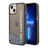 Чехол Lagerfeld Liquid glitter Elongated logo Hard Translucent для iPhone 14, черный