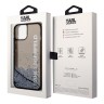Чехол Lagerfeld Liquid glitter Elongated logo Hard Translucent для iPhone 14, черный