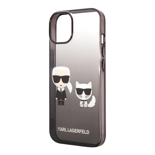 Чехол Lagerfeld Karl & Choupette Hard Gradient для iPhone 14, черная рамка