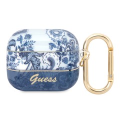 Чехол Guess Toile de Jouy с карабином для Airpods 3 (2021), синий