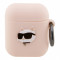 Чехол Lagerfeld Silicone case with ring NFT 3D Choupette для Airpods 1/2, розовый