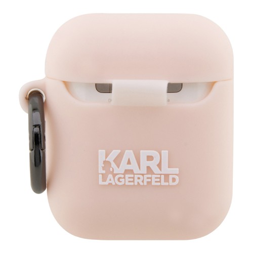 Чехол Lagerfeld Silicone case with ring NFT 3D Choupette для Airpods 1/2, розовый