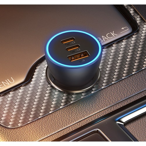 Автомобильная зарядка Baseus Golden Contactor Pro Triple Fast Charger 2*USB-C+USB-A 65W