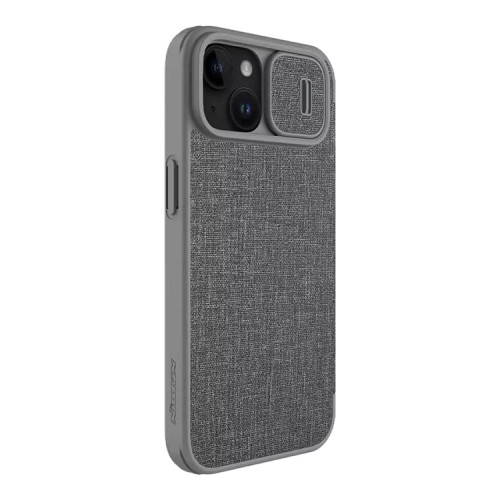 Nillkin для iPhone 15 Plus чехол QIN Pro (Cloth) Booktype Classical Grey