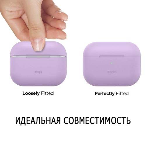 Elago для AirPods Pro 2 чехол Silicone case with Round strap Lavender