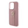 Guess для iPhone 15 Pro Max чехол GripStand PU Saffiano with 4G Circle Diamond logo Hard Pink