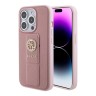 Guess для iPhone 15 Pro Max чехол GripStand PU Saffiano with 4G Circle Diamond logo Hard Pink