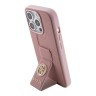 Guess для iPhone 15 Pro Max чехол GripStand PU Saffiano with 4G Circle Diamond logo Hard Pink