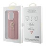 Guess для iPhone 15 Pro Max чехол GripStand PU Saffiano with 4G Circle Diamond logo Hard Pink