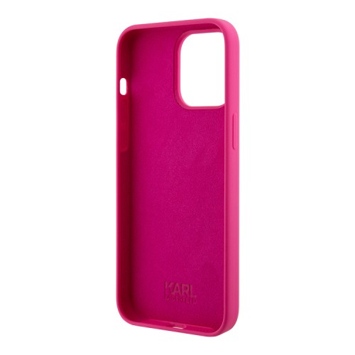 Karl Lagerfeld для iPhone 15 Pro Max чехол Liquid silicone RSG Elongated logo Hard Fuchsia