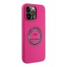 Karl Lagerfeld для iPhone 15 Pro Max чехол Liquid silicone RSG Elongated logo Hard Fuchsia