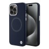 BMW для iPhone 15 Pro Max чехол Signature Liquid silicone Laser Ring Hard Navy (MagSafe)