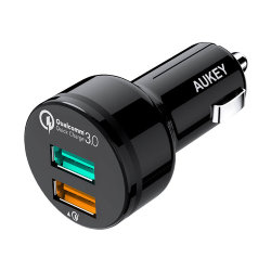 Автомобильная зарядка Aukey CC-T7, 2-USB, Quick Charge 3.0