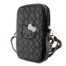 Hello Kitty для смартфонов сумка Phone ZIP Bag PU leather Quilted Bows with Strap Black