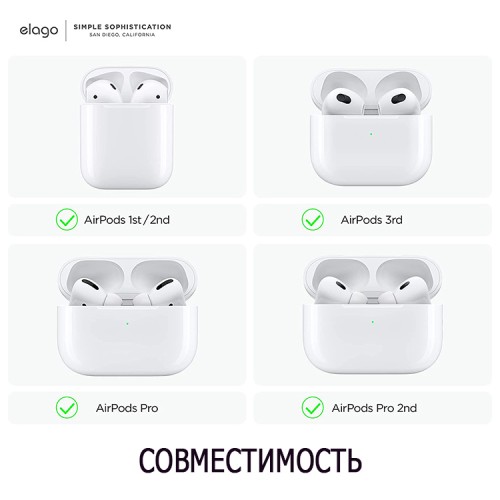 Elago для AirPods 1/2/3/Pro/Pro 2 крепление EarHook Lavender (2 шт.)