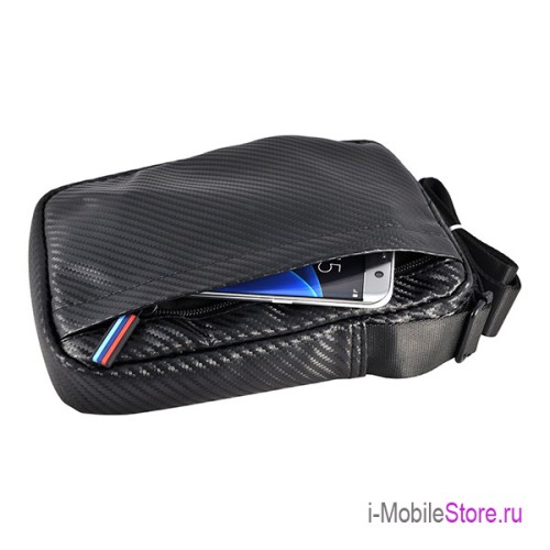 Сумка BMW M-Collection Carbon Tricolor для планшета до 8 дюймов, черная