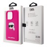 Karl Lagerfeld для iPhone 15 Pro чехол Liquid Silicone NFT Karl Head Hard Fuchsia (MagSafe)