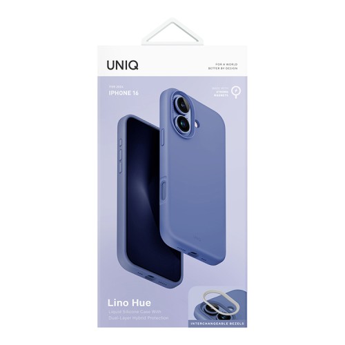 Uniq для iPhone 16 чехол силиконовый LINO Pearl Blue (Magsafe)