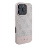 Guess для iPhone 16 Pro Max чехол PU кожа 4G Bottom stripe Metal logo Pink