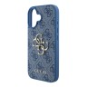 Guess для iPhone 16 чехол PU кожа 4G Big metal logo Blue