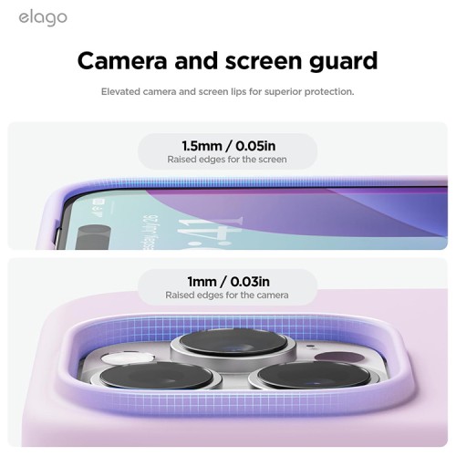 Elago для iPhone 16 Pro чехол Soft silicone (Liquid) Light Lilac