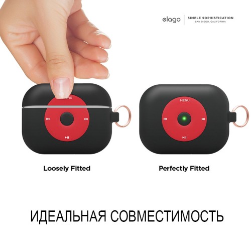 Чехол Elago Unique AW6 Music player Hang case для AirPods Pro, черный