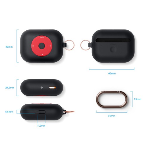 Чехол Elago Unique AW6 Music player Hang case для AirPods Pro, черный