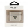 Guess Saffiano PU leather case with metal logo для Airpods Pro, бежевый GUACAPVSATMLLG