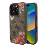 Guess для iPhone 16 Pro чехол PU Flowers Roses Hard Brown (MagSafe)