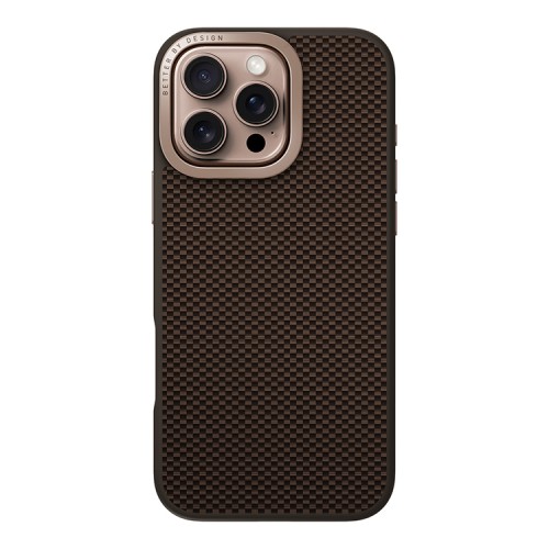 Uniq для iPhone 16 Pro Max чехол KEVA MAX Kevlar with Camera stand Brown (MagSafe)