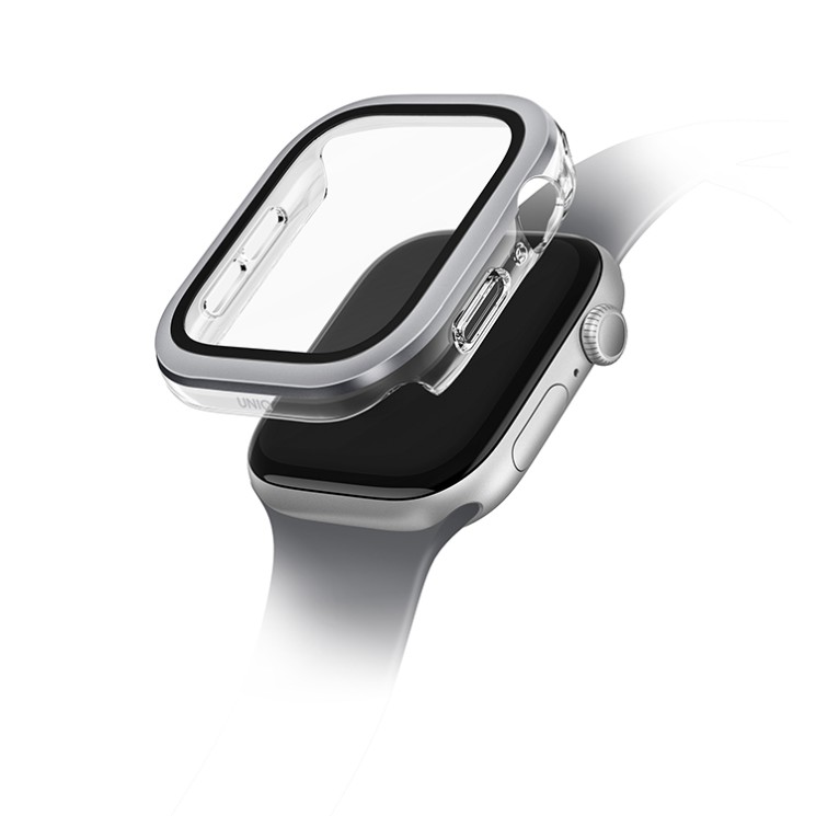 Uniq для Apple Watch 46 mm чехол VOUTE with 9H Tempered Glass Silver