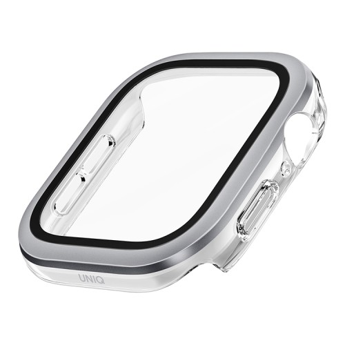 Uniq для Apple Watch 46 mm чехол VOUTE with 9H Tempered Glass Silver