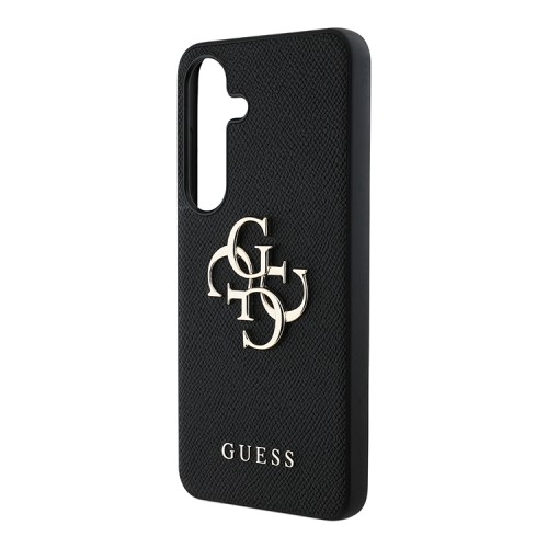 Guess для Galaxy S25 чехол PU Grained leather 4G Big metal logo Hard Black