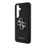 Guess для Galaxy S25 чехол PU Grained leather 4G Big metal logo Hard Black