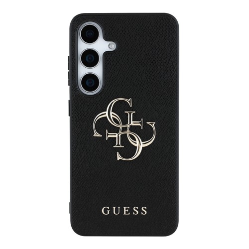 Guess для Galaxy S25 чехол PU Grained leather 4G Big metal logo Hard Black