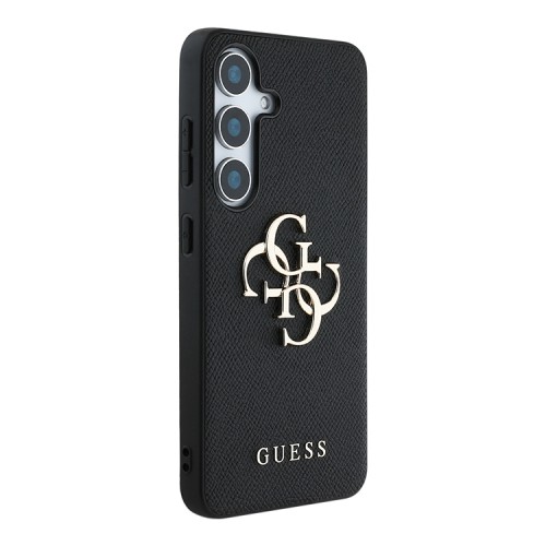 Guess для Galaxy S25 чехол PU Grained leather 4G Big metal logo Hard Black