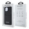 Karl Lagerfeld для iPhone 15 чехол Cardslot PU Monogram/Grained Pocket Hard Black