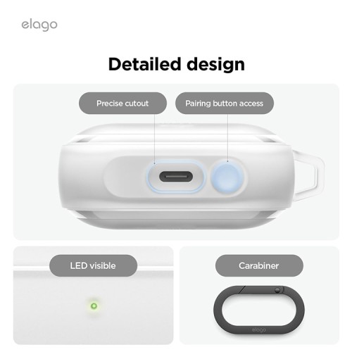 Elago для Galaxy Buds 3/3 Pro чехол EDC Hang case Matte Clear