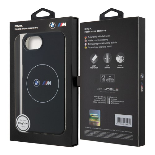 BMW для iPhone 16e чехол M-collection PC/TPU Double layer White Circle Black (MagSafe)